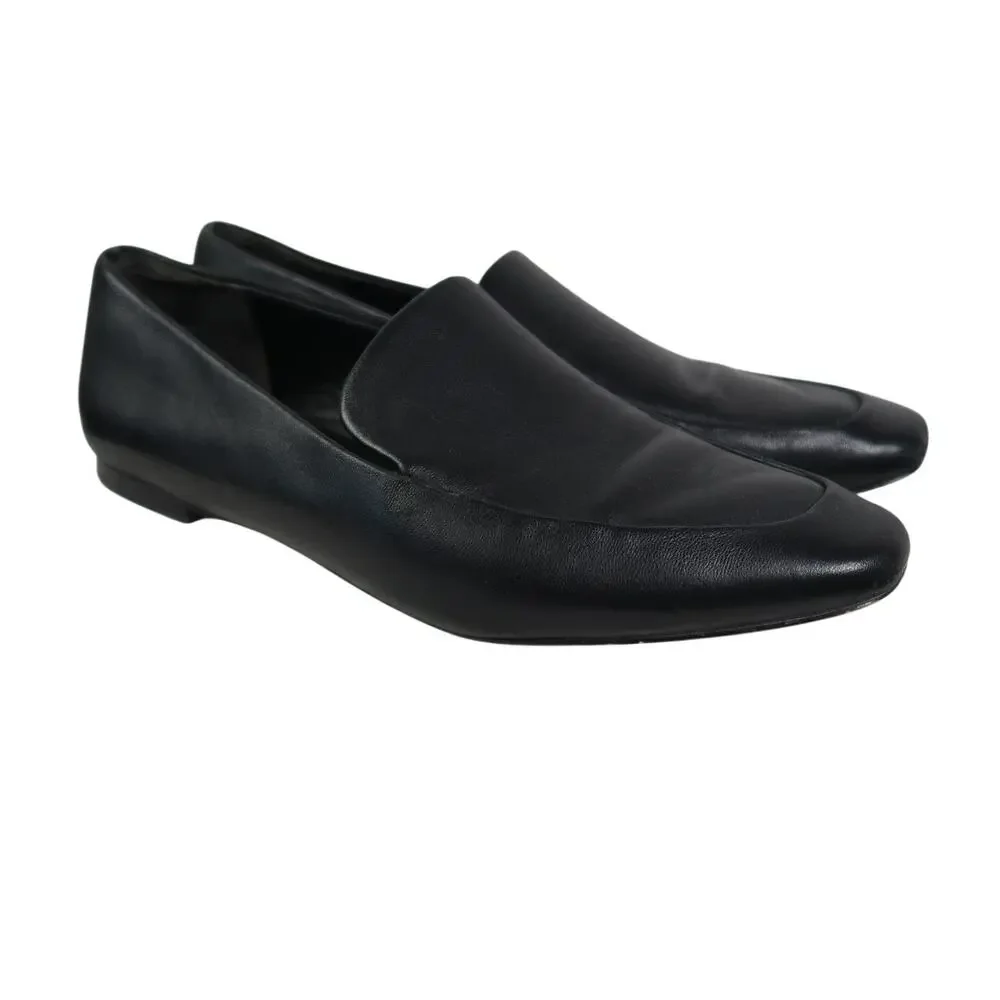 Vince Brette Black Lamb Leather Loafers Slip-On Flat Shoes 6.5